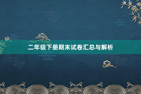 二年级下册期末试卷汇总与解析